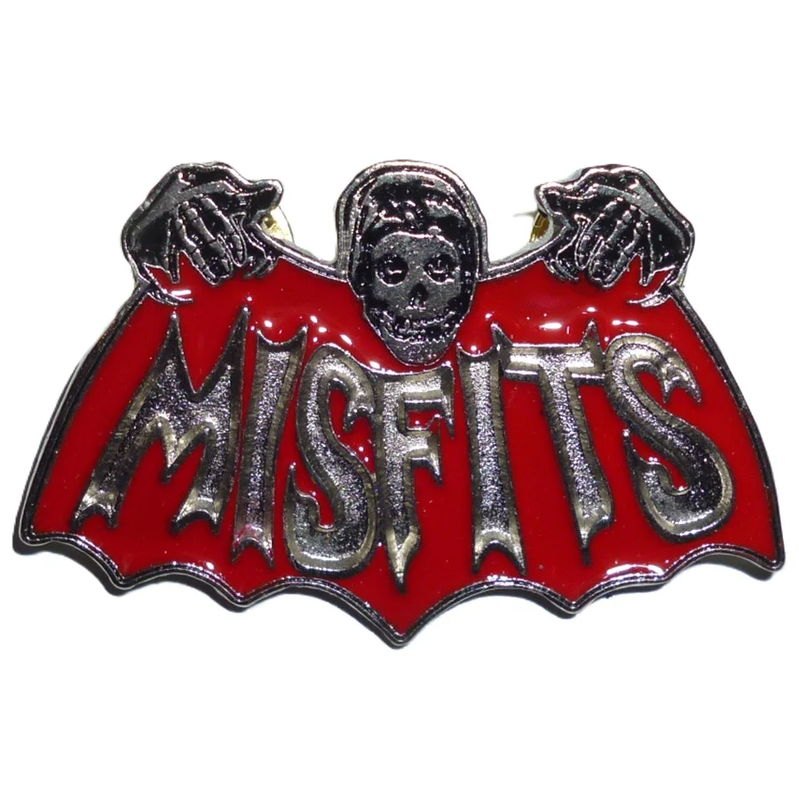Misfits | Pin Badge Bat Skull Red - Image 2