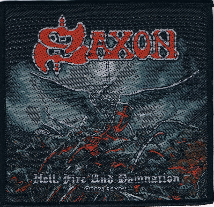 Saxon | Hell, Fire and Damnation Woven Patch - Image 2