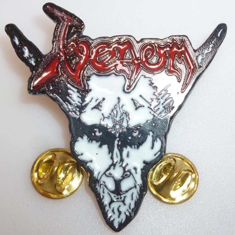 Venom | Pin Badge Black Metal White - Image 2